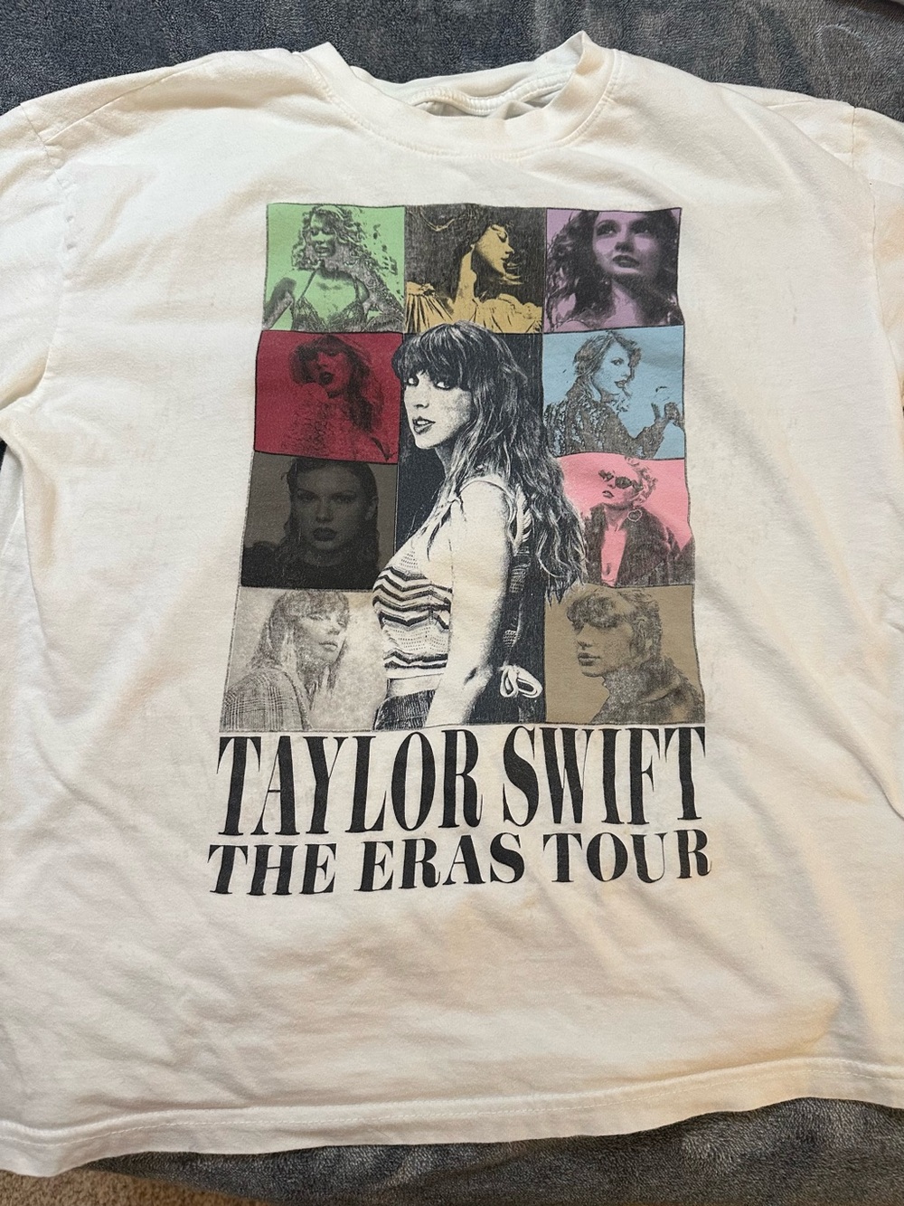 Taylor Swift White Graphic Multi-Color Panel Tee